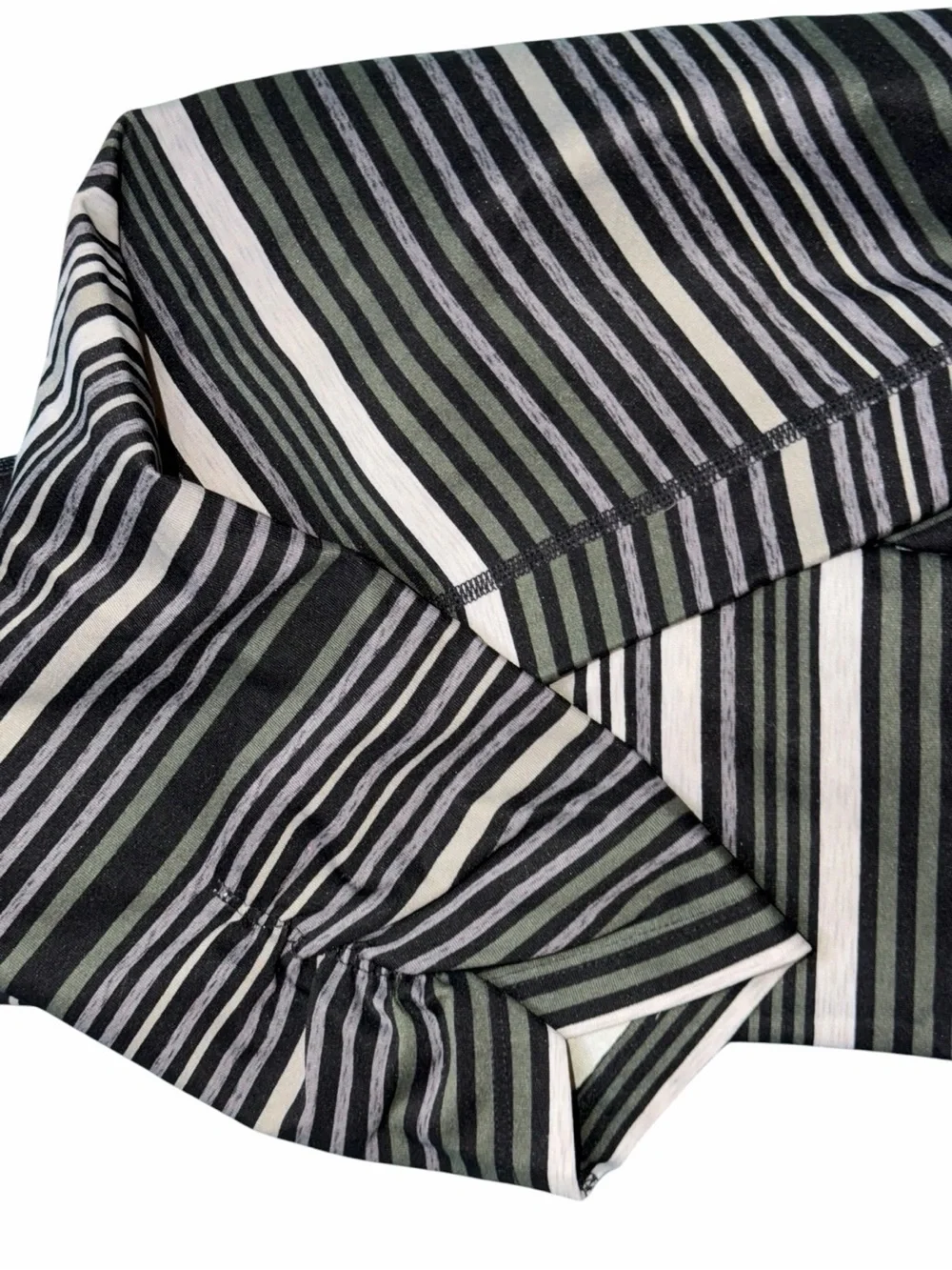 Calvin Klein Performance Black & Grey & Olive Green Striped Leggings
